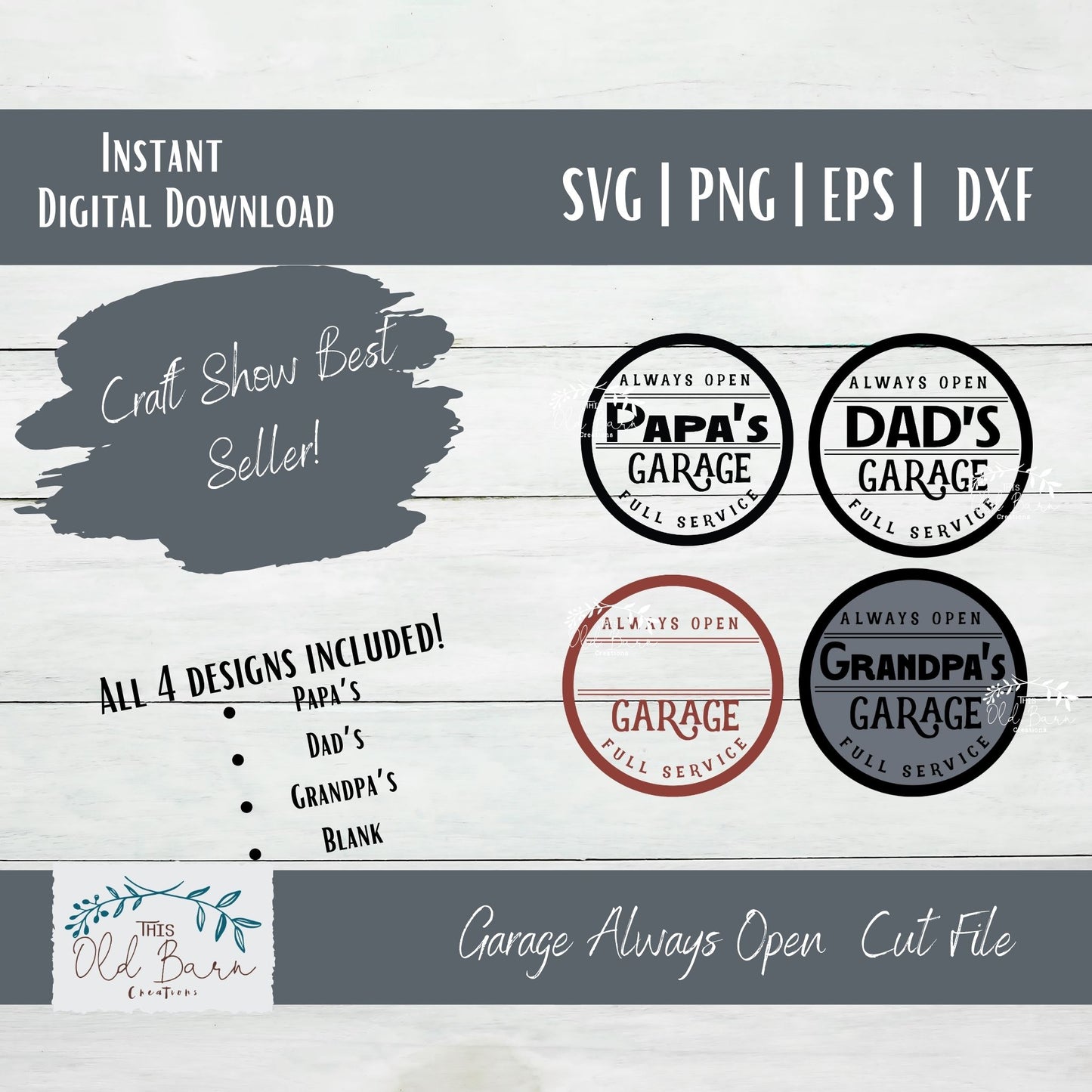 Personalized Garage Always Open Digital Download Bundle | Cutting File | Stencil File |