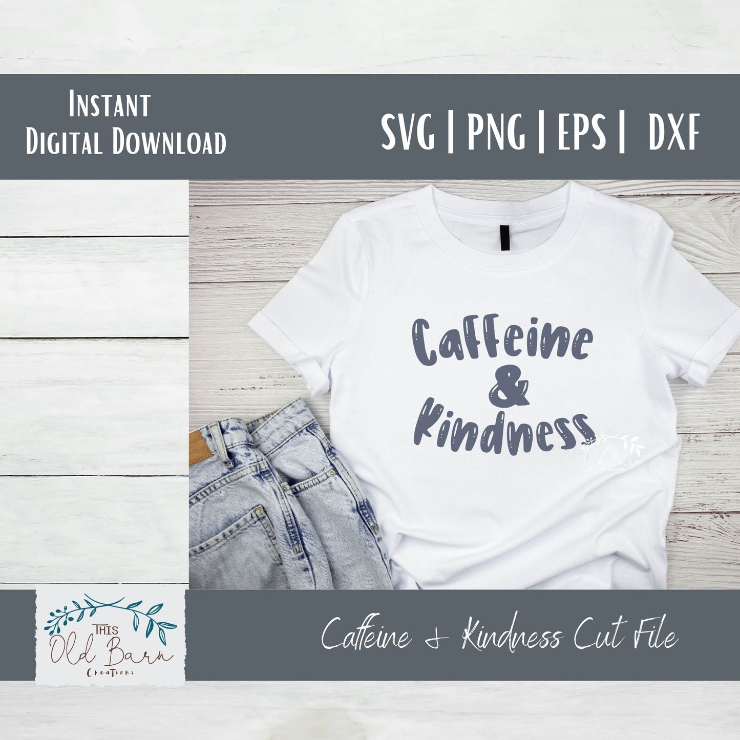 Caffeine & Kindness Digital Download | Cutting File | Stencil File |