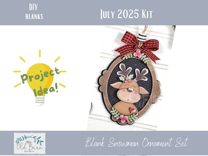 DIY Reindeer Ornament Kit – Blank Wood Christmas Craft