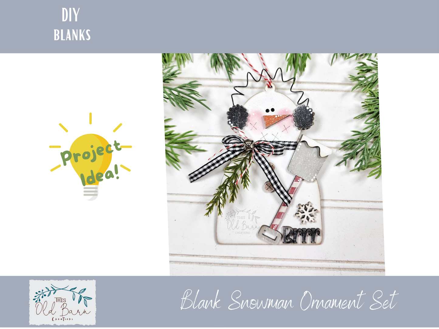 DIY Snowman Ornament Kit – Blank Wood Christmas Craft