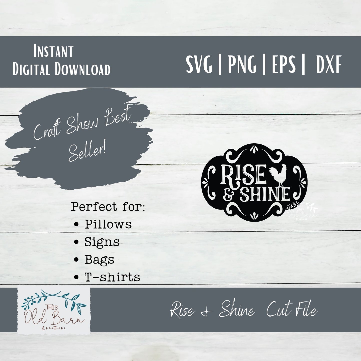 Rise and Shine Digital Download SVG | Cutting File | Stencil File