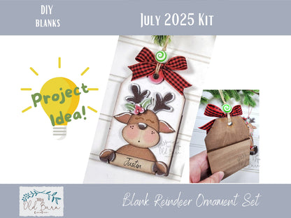 DIY Reindeer Ornament Kit – Blank Wood Christmas Craft