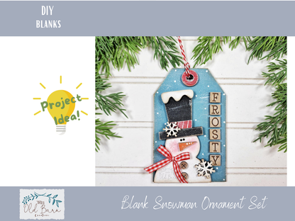 DIY Snowman Ornament Kit – Blank Wood Christmas Craft