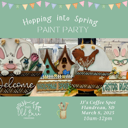 Hopping into Spring Paint Party -JJs Coffee Spot -March 8, 2025 - 10 am-12 pm