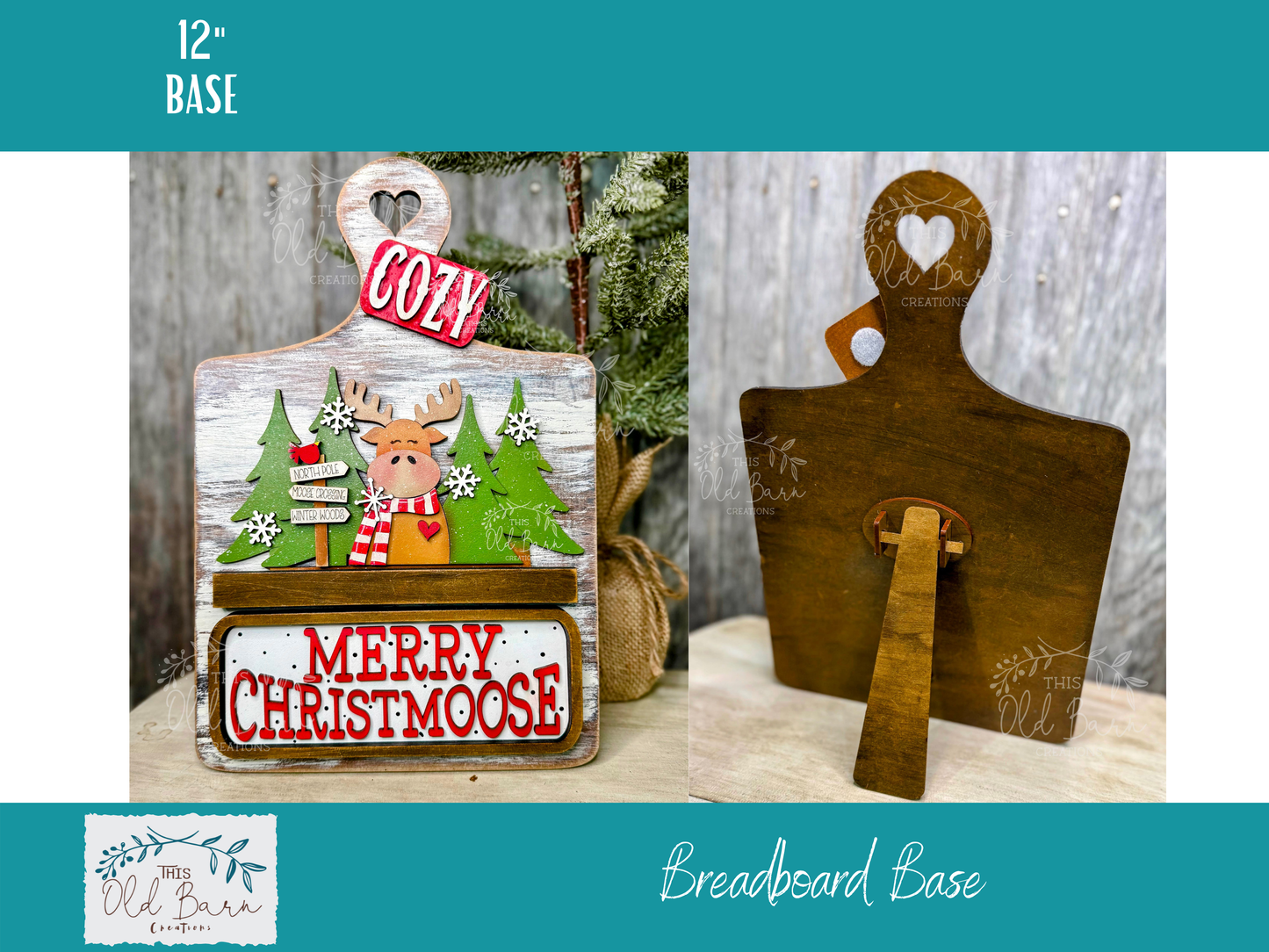 12" Interchangeable Breadboard Base | Handcrafted Farmhouse Backer for Seasonal Inserts