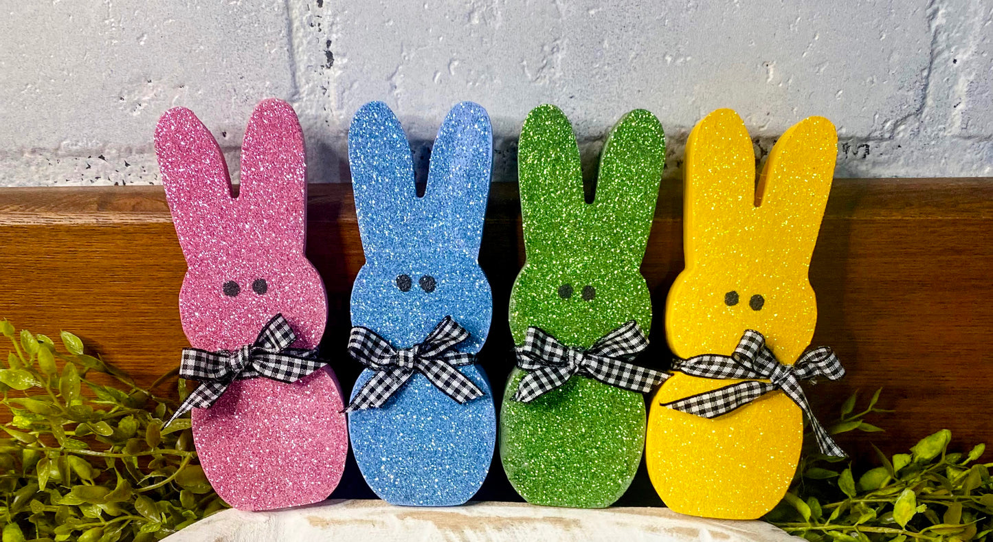 Glitter Chunky Bunny Tiered Tray Decor | Bunny Dough Bowl Fillers