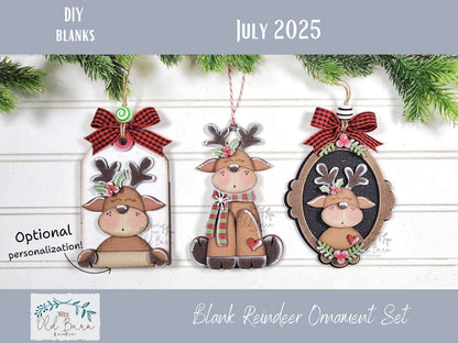 DIY Reindeer Ornament Kit – Blank Wood Christmas Craft