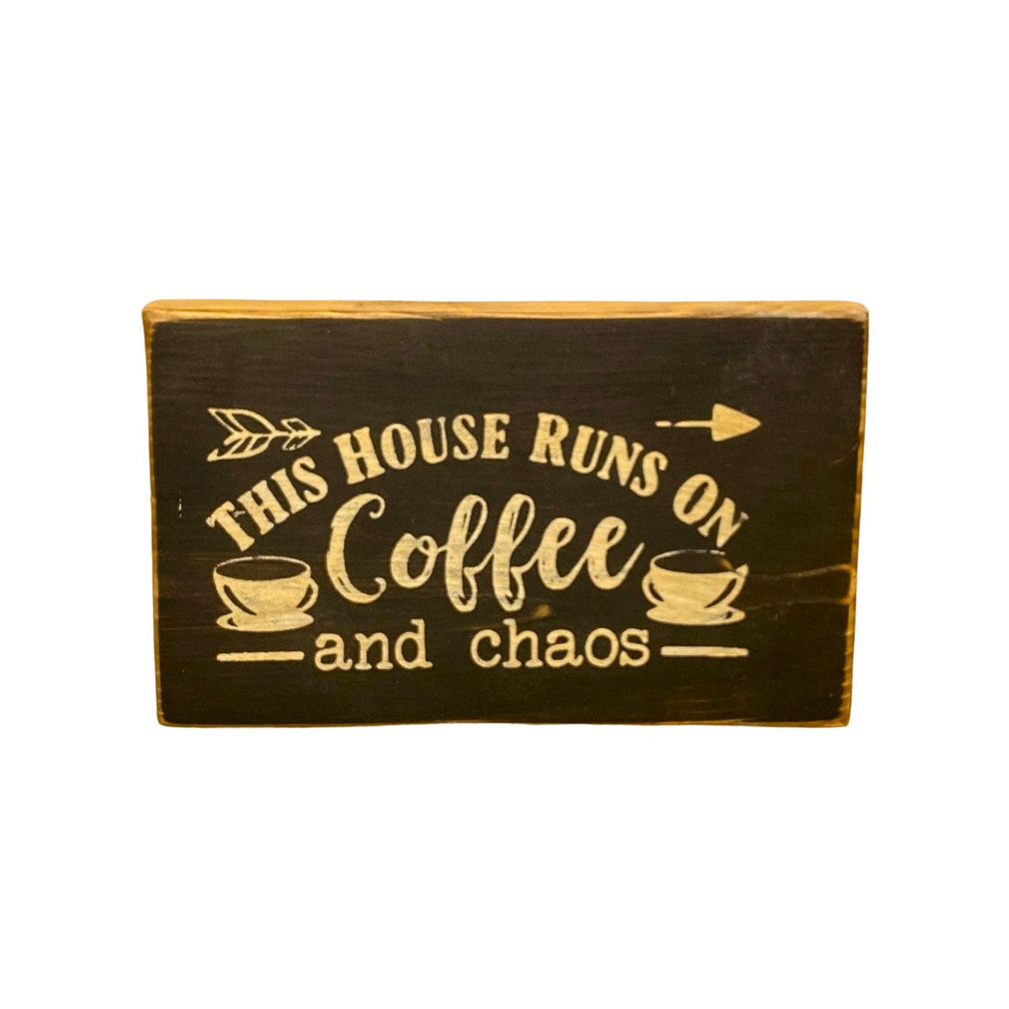 Coffee Chaos Mini Sign | Wood Mini Coffee Sign | Coffee Bar Sign