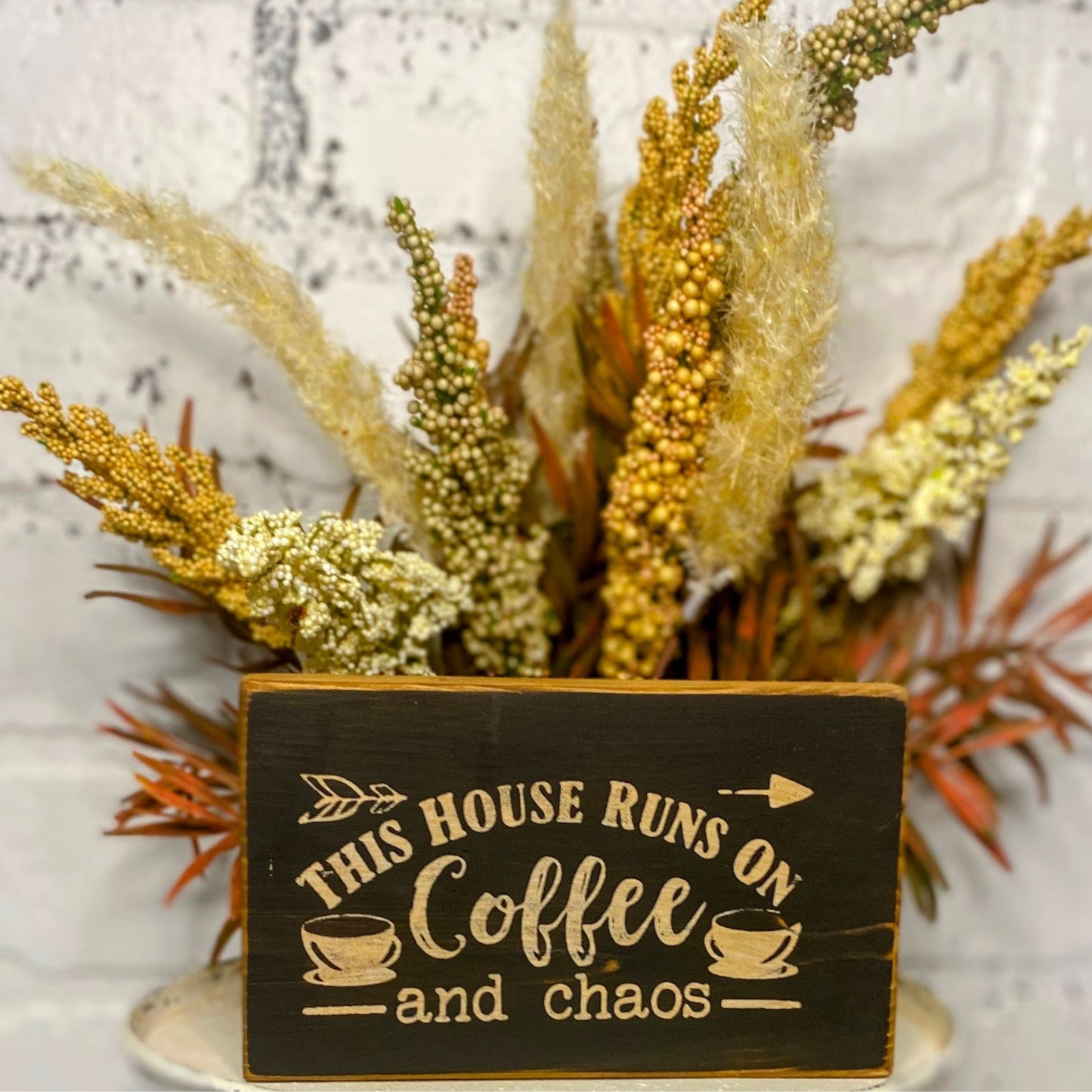 Coffee Chaos Mini Sign | Wood Mini Coffee Sign | Coffee Bar Sign